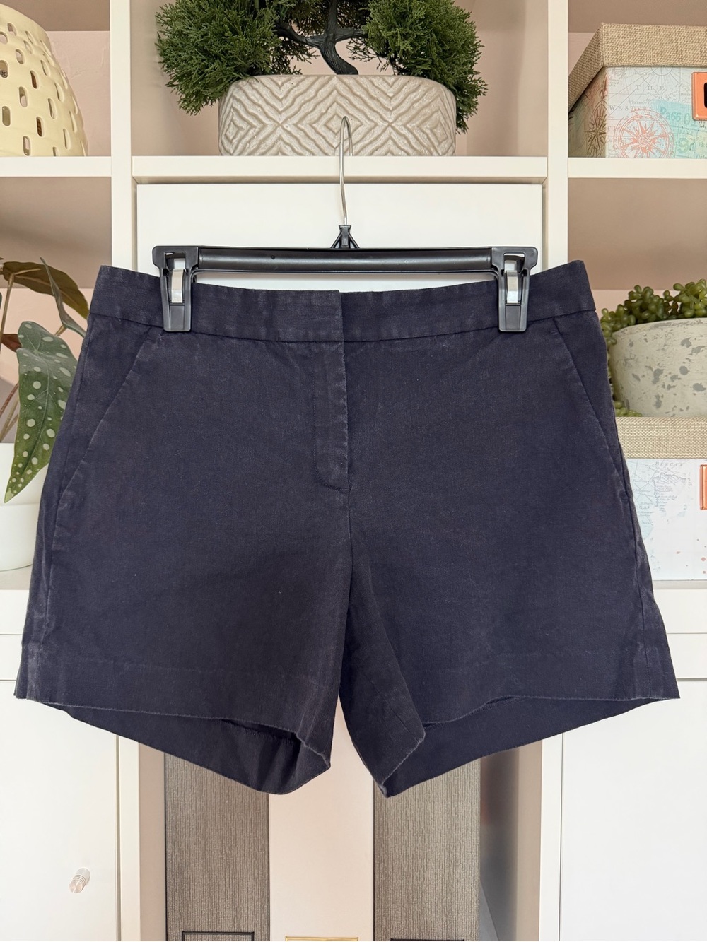 Theory Washed Navy Lightweight Shorts Size 6